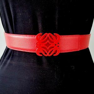 Loewe authentic red leather belt 75cm